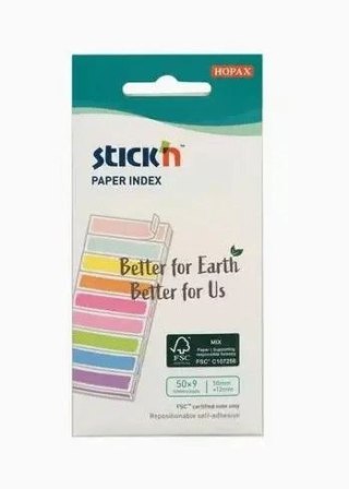 Notes samoprzylepny (karteczki) HOPAX papierowe pastel i neon mix 8 kol mix 450k [mm:] 50x12 Stick'n (21884)