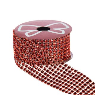 Taśma ozdobna z kryształkami 40x1 [mm x m] czerwona Arpex (BN6790CZE)