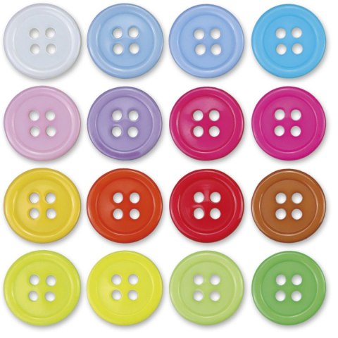Guziki Craft-Fun Series plastikowe okrągłe 15mm mix 50 szt Titanum