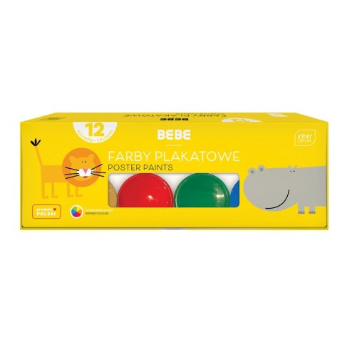 Farby plakatowe BB KIDS 12kolx20ml kolor: mix 20ml 12 kolor. Noster (5902277334145)