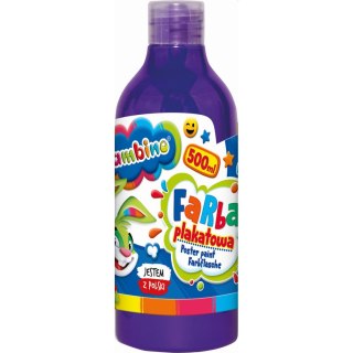Farby plakatowe Bambino w butelce 500 ml kolor: fioletowy 500ml 1 kolor. Bambino (fioletowa)
