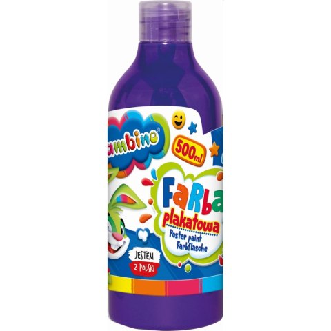 Farby plakatowe Bambino w butelce 500 ml kolor: fioletowy 500ml 1 kolor. Bambino (fioletowa)