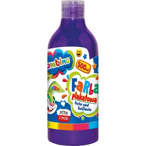 Farby plakatowe Bambino w butelce 500 ml kolor: fioletowy 500ml 1 kolor. Bambino (fioletowa)