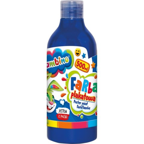 Farby plakatowe Bambino w butelce 500 ml kolor: niebieski 500ml 1 kolor. Bambino (niebieska)