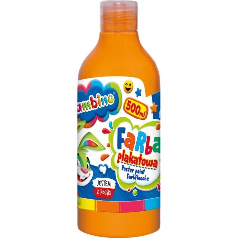 Farby plakatowe Bambino w butelce 500 ml kolor: pomarańczowy 500ml 1 kolor. Bambino (pomarańczowa)
