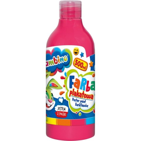 Farby plakatowe Bambino w butelce 500 ml kolor: różowy 500ml 1 kolor. Bambino (różowa)