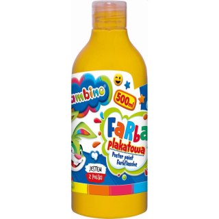 Farby plakatowe Bambino w butelce 500 ml kolor: żółty 500ml 1 kolor. Bambino (żółta)