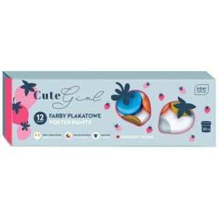 Farby plakatowe CUTE GIRL 12 kol kolor: mix 1000ml 12 kolor. Interdruk (5902277330079)