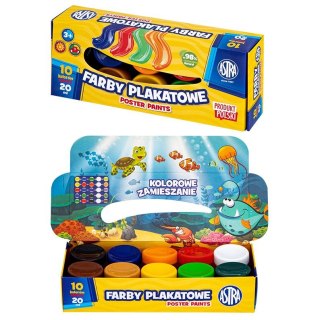 Farby plakatowe kolor: mix 20ml 10 kolor. Astra (301123044)