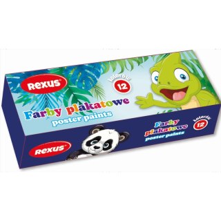 Farby plakatowe kolor: mix 20ml 12 kolor. Rexus (3448)