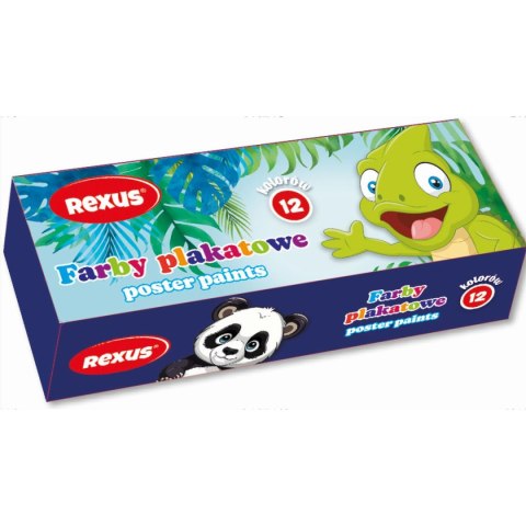Farby plakatowe kolor: mix 20ml 12 kolor. Rexus (3448)