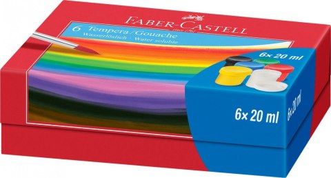 Farby plakatowe kolor: różne 20ml 6 kolor. Faber Castell (121040 FC)