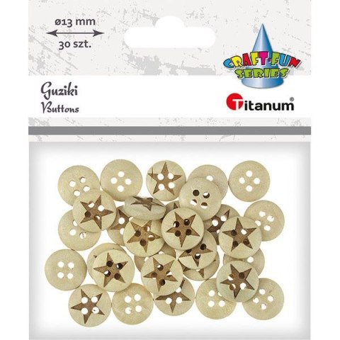 Guziki Craft-Fun Series 13mm naturalny 30 szt Titanum (WDY200)