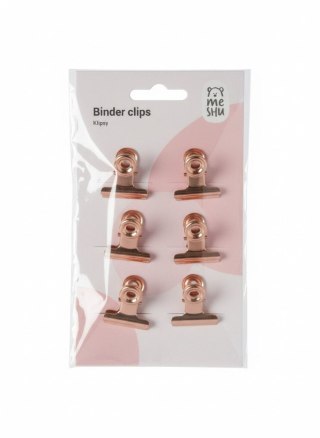 Klipsy do spinania dokumentów różowe złoto metal 6 szt 25mm Berlingo (328222)