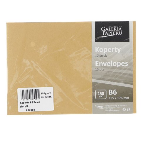 Koperta B6 pearl złoty k 150 złota [mm:] 125x176 (280888) 10 sztuk