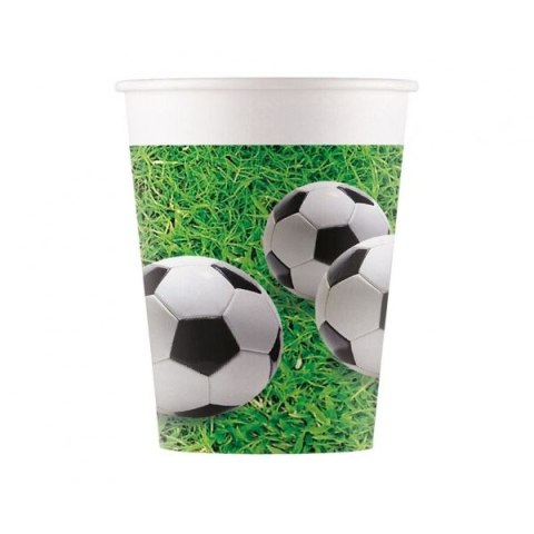 Kubek jednorazowy Football Party 8 szt. papier 200ml Godan (93464)