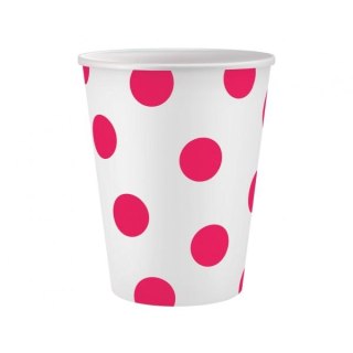 Kubek jednorazowy Groszki magneta 6szt. papier 250ml Godan (PW-KPGM)