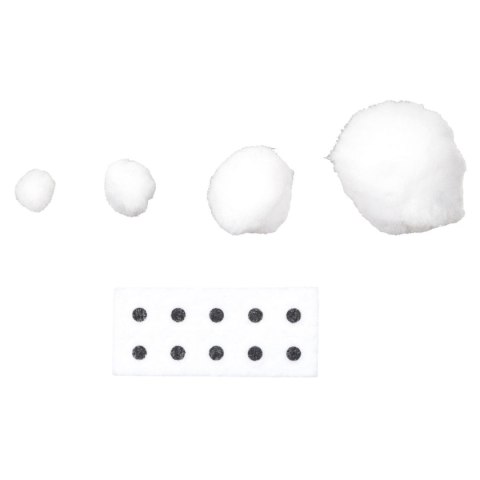 Pompony Craft-Fun Series akrylowe białe 45 szt Titanum