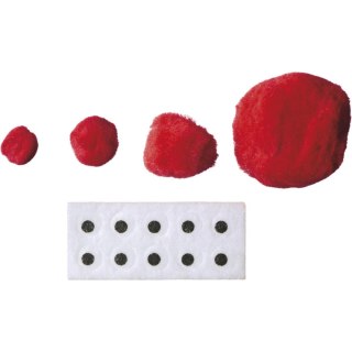 Pompony Craft-Fun Series akrylowe czerwone 45 szt Titanum