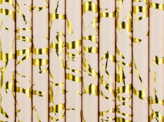 Słomka papierowe, pudrowy róż, 19.5cm 10 szt Partydeco (SPP13M-081P)