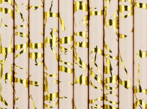 Słomka papierowe, pudrowy róż, 19.5cm 10 szt Partydeco (SPP13M-081P)