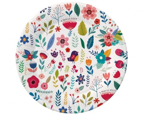 Talerz jednorazowy Kolekcja Summer - Have fun (light) papier śr. 180mm 6 szt Godan (PG-TGL6)