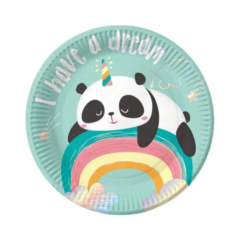 Talerz jednorazowy Panda 18 cm/6 sztuk papier śr. 180mm 6 szt Godan (PF-TRP7)