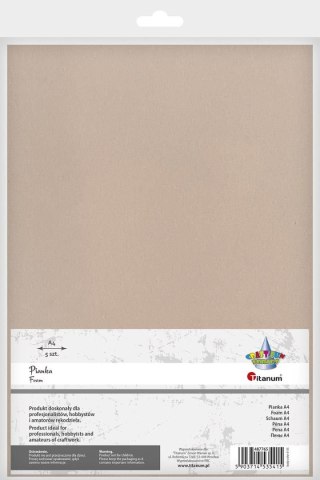 Arkusz piankowy Craft-Fun Series pianka dekoracyjna A4 5 szt. kolor: cielisty 5 ark. Titanum (6135)