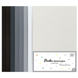 Arkusz piankowy pianka dekoracyjna MONOCHROME kolor: mix 8 ark. [mm:] 210x297 Noster (8szt)