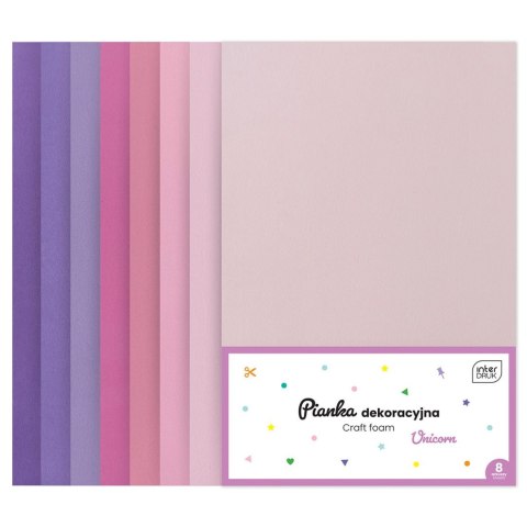 Arkusz piankowy pianka dekoracyjna UNICORN kolor: mix 8 ark. [mm:] 210x297 Noster (8szt)