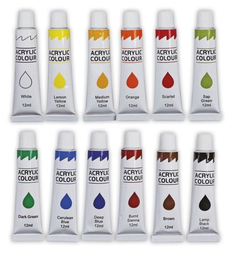 Farba akrylowa kolor: mix 12ml Titanum (04230355)