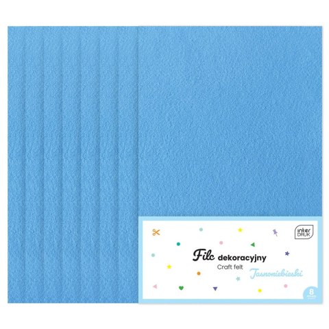 Filc niebieski jasny 8 szt kolor: niebieski jasny 8 ark. [mm:] 210x297 Interdruk (5902277338365)