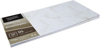 Koperta DL marmur złoty p biała Galeria Papieru (280193) 10 sztuk