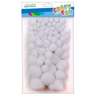 Pompony białe 80 szt Craft with Fun (463926)