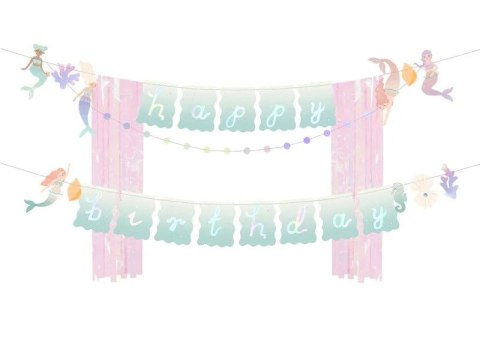 Baner Happy Birthday Syrenka, 130x100cm Partydeco (GRL123)