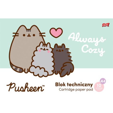 Blok techniczny Pusheen A4 biały 10k St.Majewski