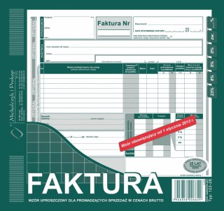 Druk samokopiujący 2/3 A4 Faktura VAT brutto uproszczona2/3 A4 80k. Michalczyk i Prokop (122-2E)