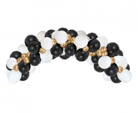 Girlanda balonowa B&C biało-złoto-czarna, 70 szt. Godan (GB-ZC70)