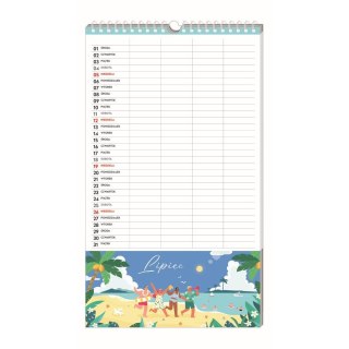 Kalendarz ścienny PLANER RODZINNY 250mm x 430mm Interdruk (RAZEM)