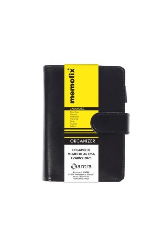 Organizer A6 MEMOFIX CZARNY Antra (z saszetką)