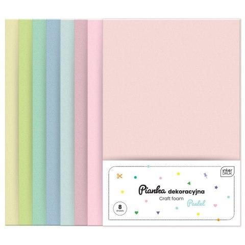 Arkusz piankowy pianka dekoracyjna Pastel kolor: mix 8 ark. Interdruk (IPIANC-020)