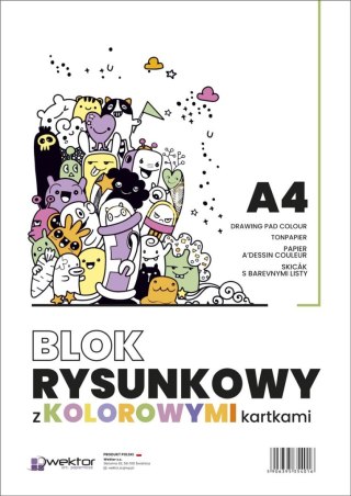Blok rysunkowy kolor A4 mix 80g 20k Wektor