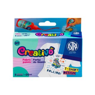 Farba do tkanin kolor: mix 20ml 5 kolor. Creativo (301025011)