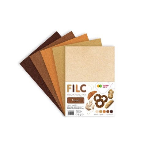 Filc kolor: mix 10 ark. Happy Color (HA 7120 2030-FOOD)