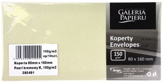 Koperta pearl kremowy kremowa [mm:] 80x160 Galeria Papieru (280491) 10 sztuk