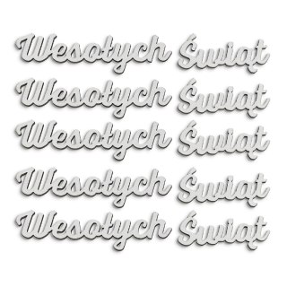 Ozdoba drewniana Wesołych Świąt biała Galeria Papieru (253042)