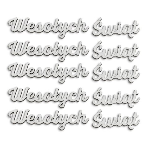 Ozdoba drewniana Wesołych Świąt biała Galeria Papieru (253042)