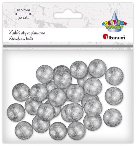 Ozdoba styropianowa Craft-Fun Series Srebrne kulki styropianowe Titanum