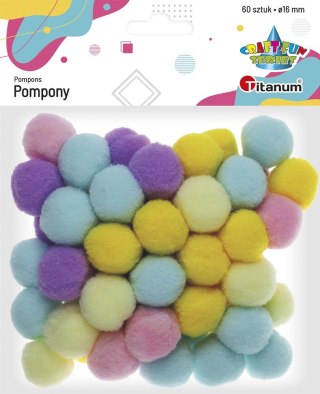 Pompony Craft-Fun Series Pastelowe poliestrowe mix 60 szt Titanum (20721-3)