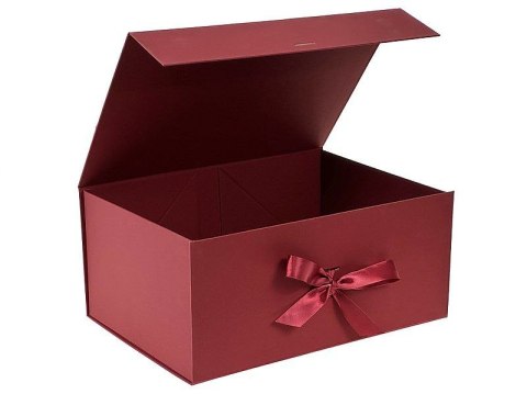 Pudełko na prezent do samodzielnego składania, bordowe [mm:] 390x280x 175 Adar (617858)